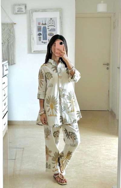 Exotic Cream Palm Coord Set