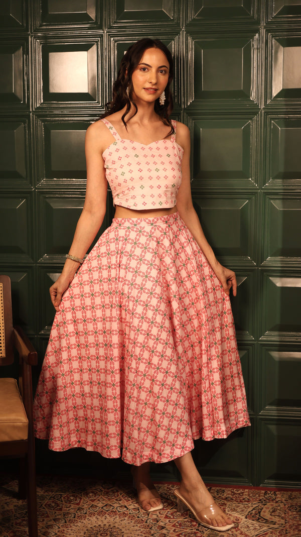 Aurora Blush Pink Skirt Set (Set of 2)