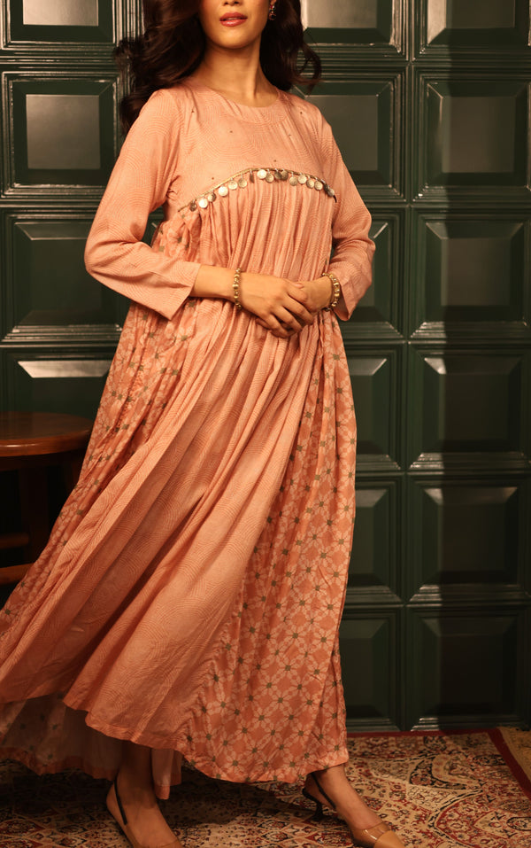 Stardust Mocha Pleated Dress