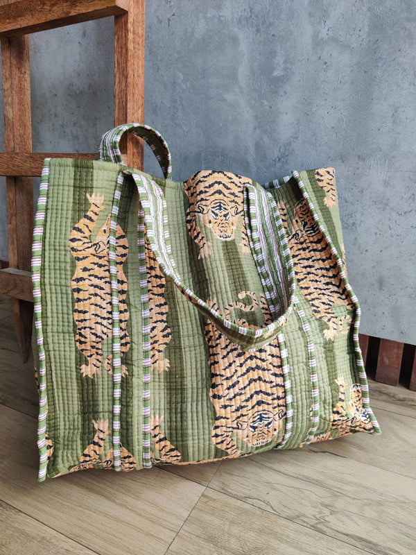 Tiger Tote (Olive green)