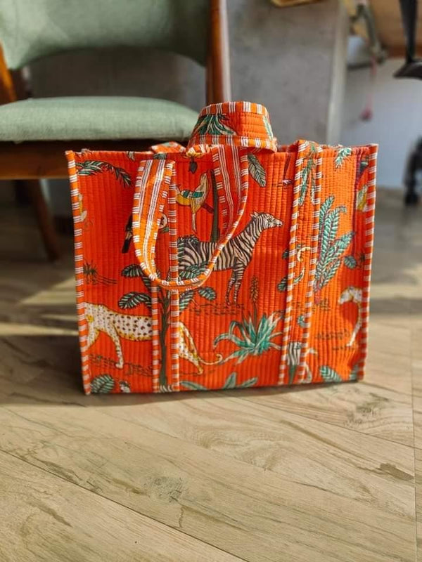 Jungle Joy Tote (Tangerine)