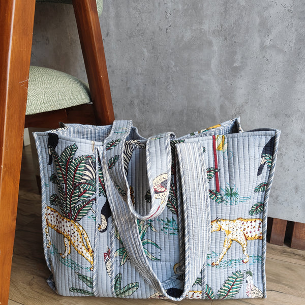 Jungle Joy Tote Bag grey