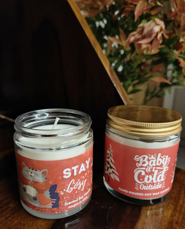 Cozy up- Soy Jar Scented Candles (set of 2)