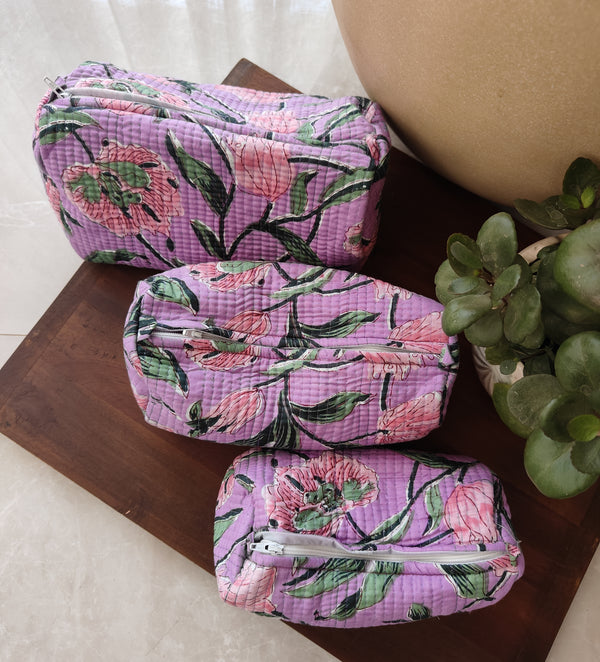 High on Hibiscus Toiletry Pouches (Set of 3)