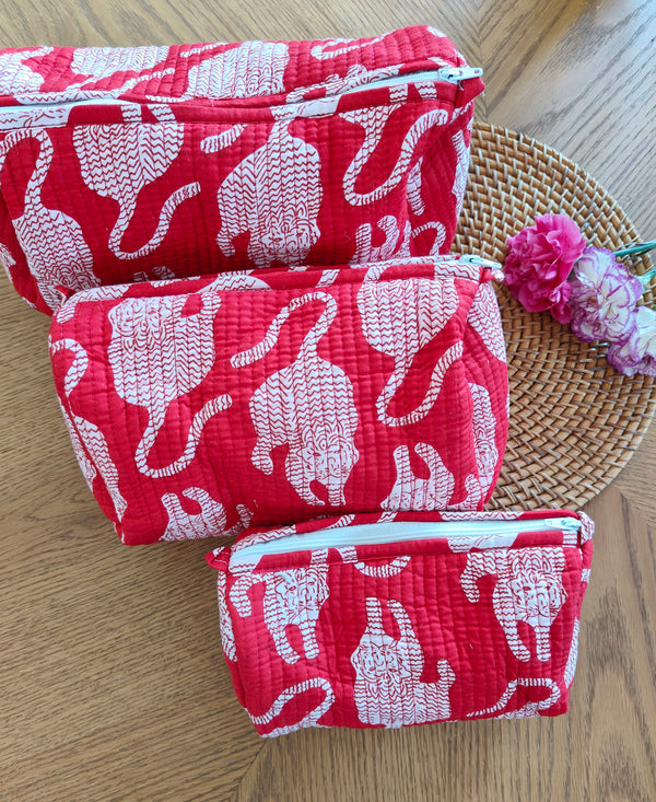 Tiger Blaze Toiletry Pouches (Set of 3)