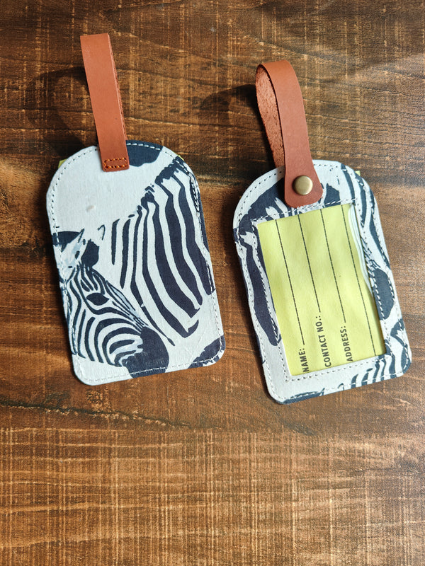 Zippy Zebra luggage tag