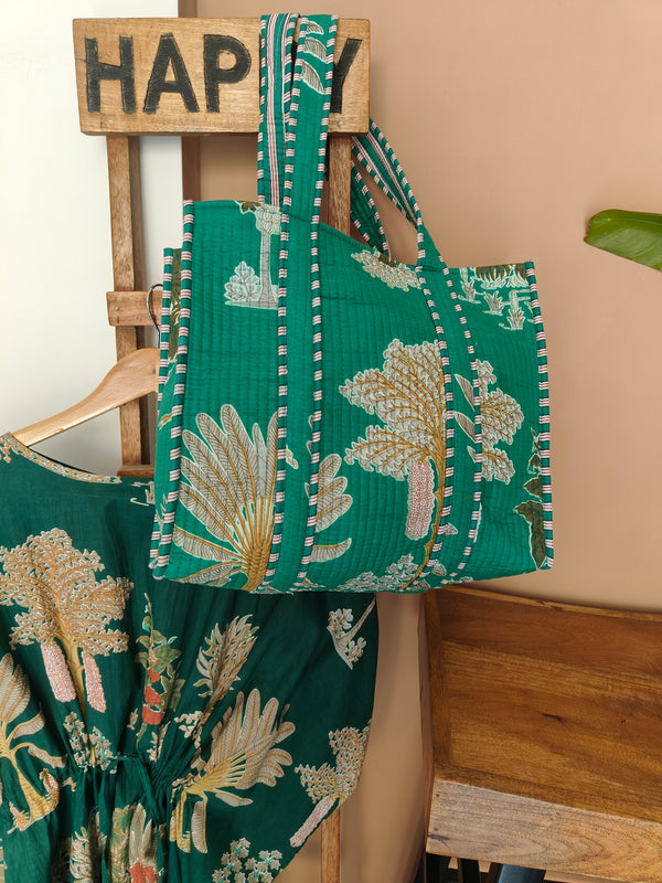 Emerald Palm Tote