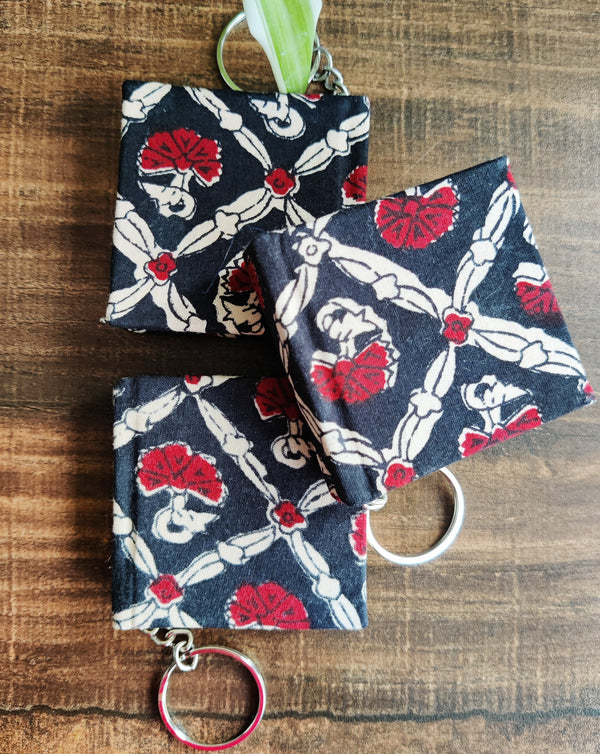 Red Black Floral Keychain Diary