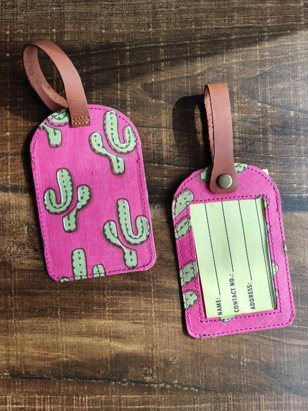 Quirky Cactus luggage tag