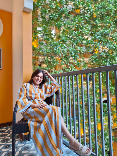 Mellow Yellow Stripe Robe
