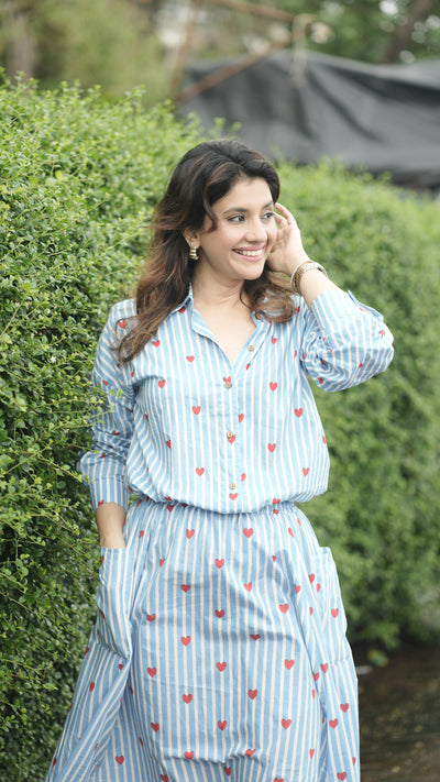 Heartbeat Stripes Skirt Set