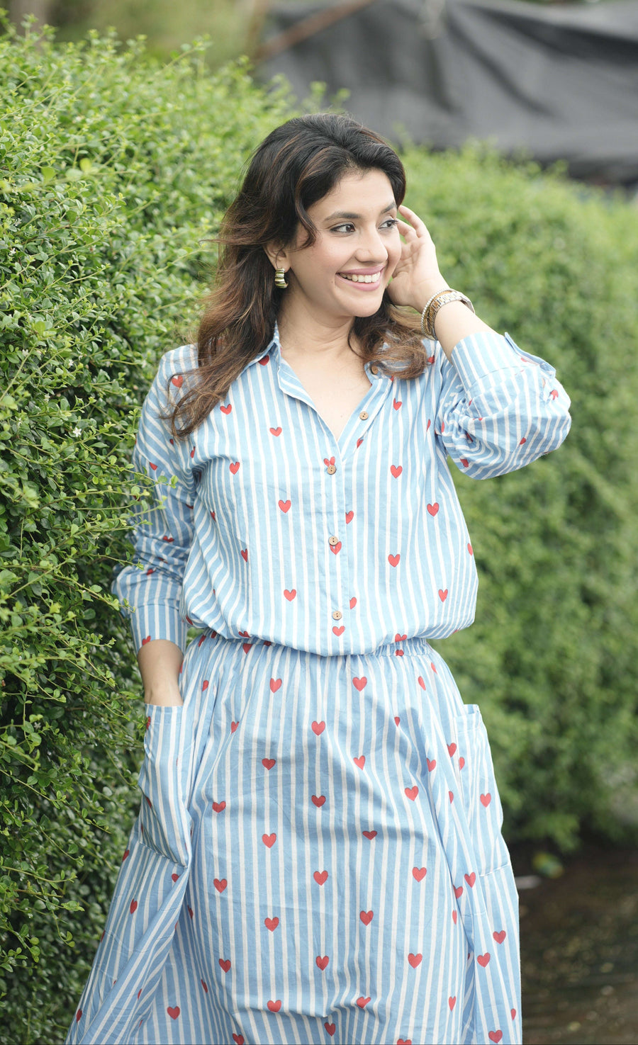 Heartbeat Stripes Skirt Set