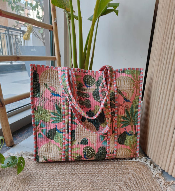 Mughal Garden Tote - Pink