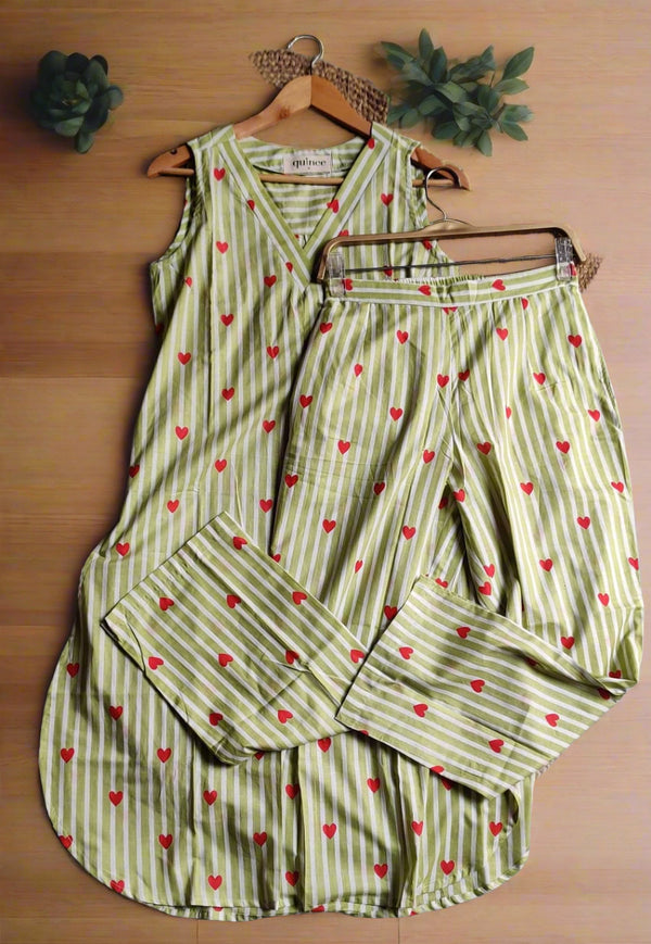 Heartbeat Stripe Kurta Set
