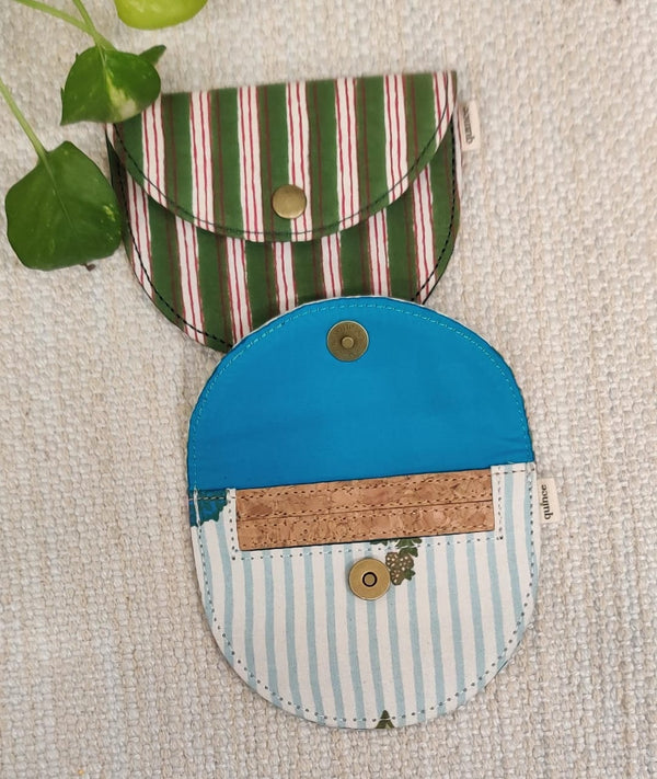 Green Stripe and Floral  Mini Wallet (Set of 2)