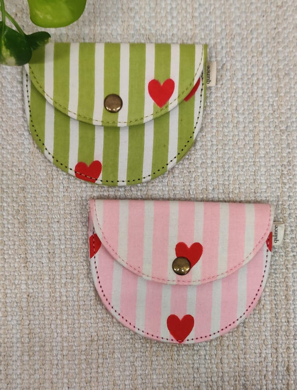 Heartbeat Green &Pink  Mini Wallet (Set of 2)