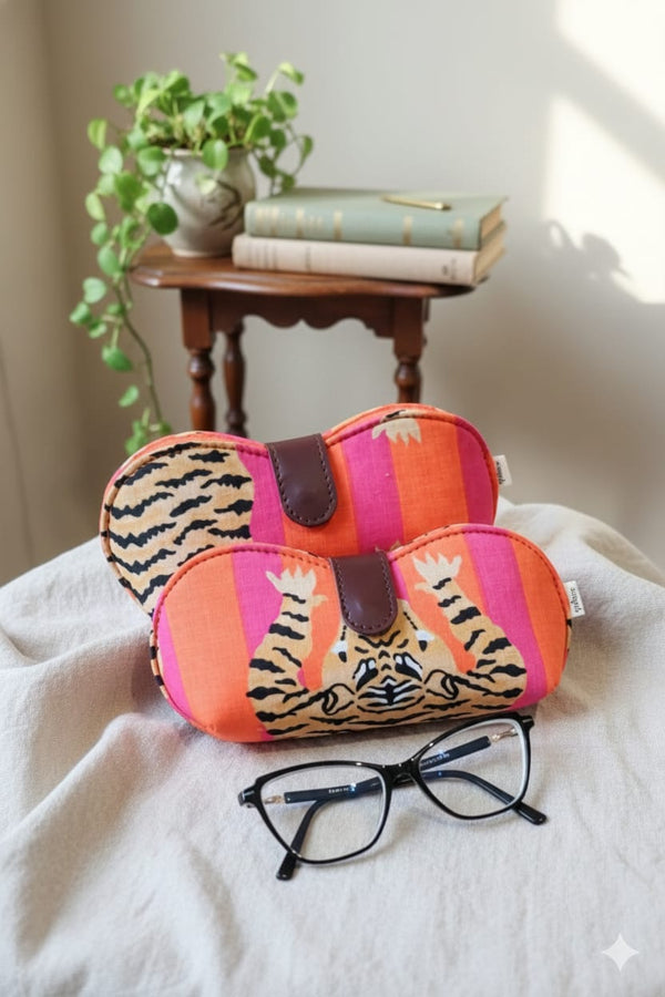 Tiger Fuchsia and Orange Eyewear Case