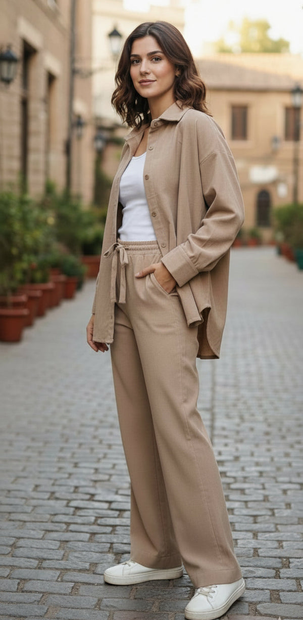 Almond Latte Corduroy Coord Set