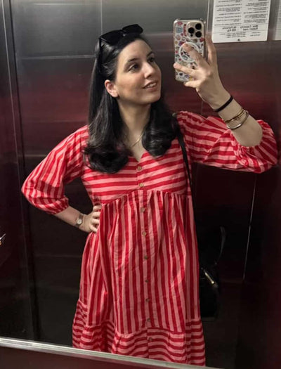 Pretty in Pink Stripes Fit and Flare Dress