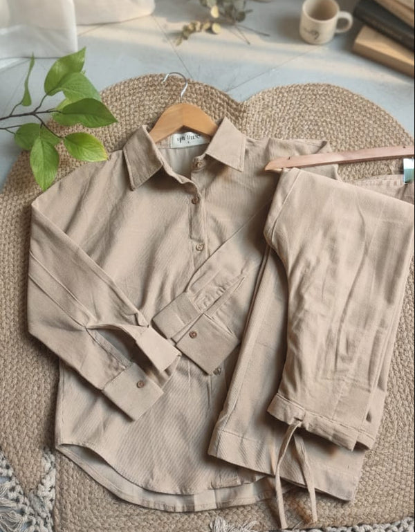 Alomond Latte Corduroy Coord Set
