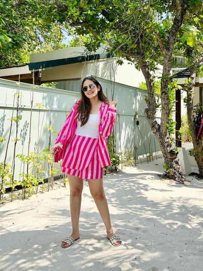 Twin Pink Strips Coord-set