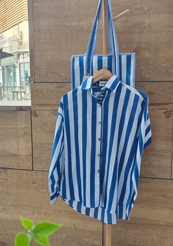 Nautical Stripe Shirt with Tote