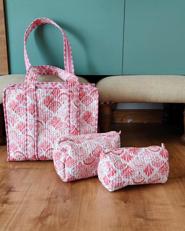 In a Nutshell Pink Tote - (Small with Zipper)