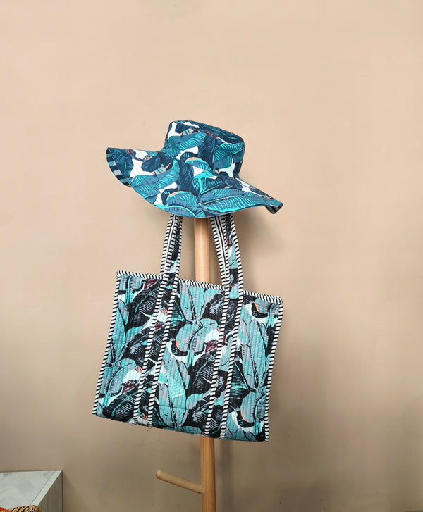 Tropical Nights Tote with Matching reversible Beach Hat