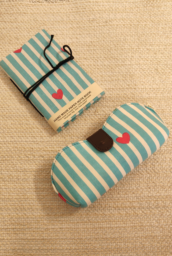 Heart Beat Stripe Journal & Eyewear Combo (Set of 2)