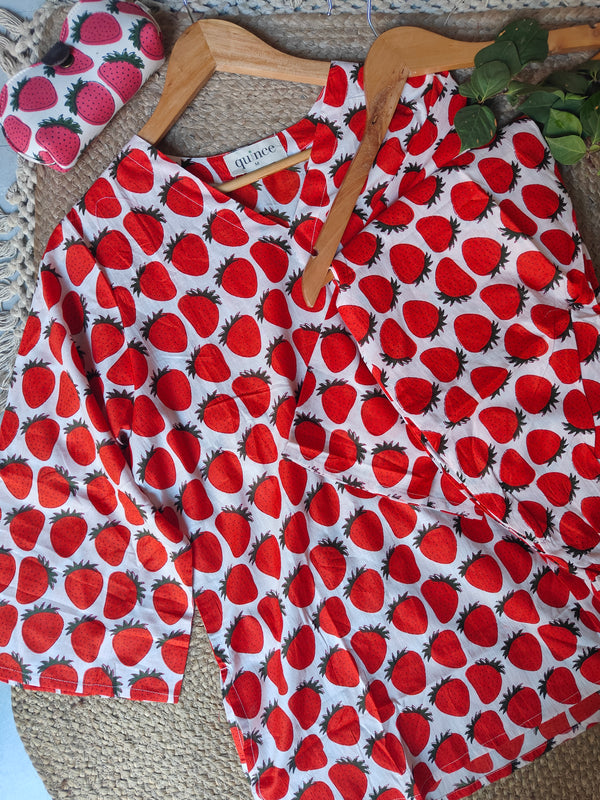 Strawberry Pj Set with matching eyewear case