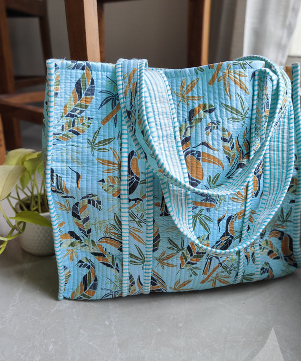 Turquoise Toucan Tote