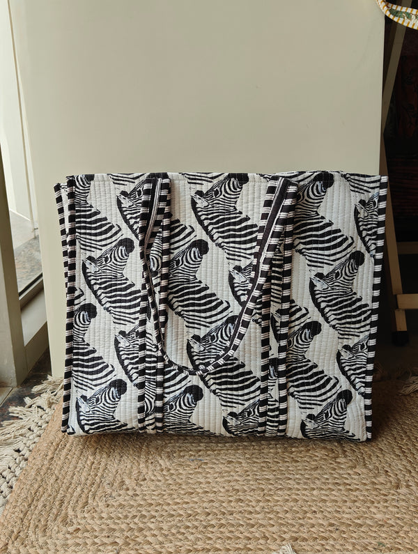 Zippy Zebra Tote
