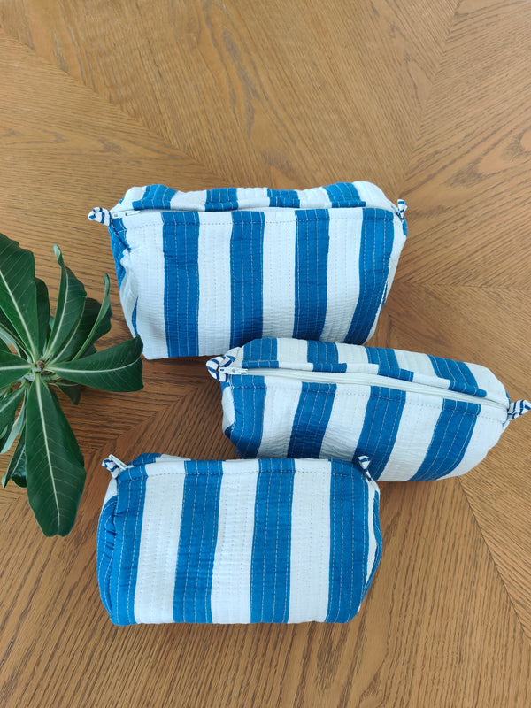 Nautical Stripe  Toiletry Pouches (Set of 3)