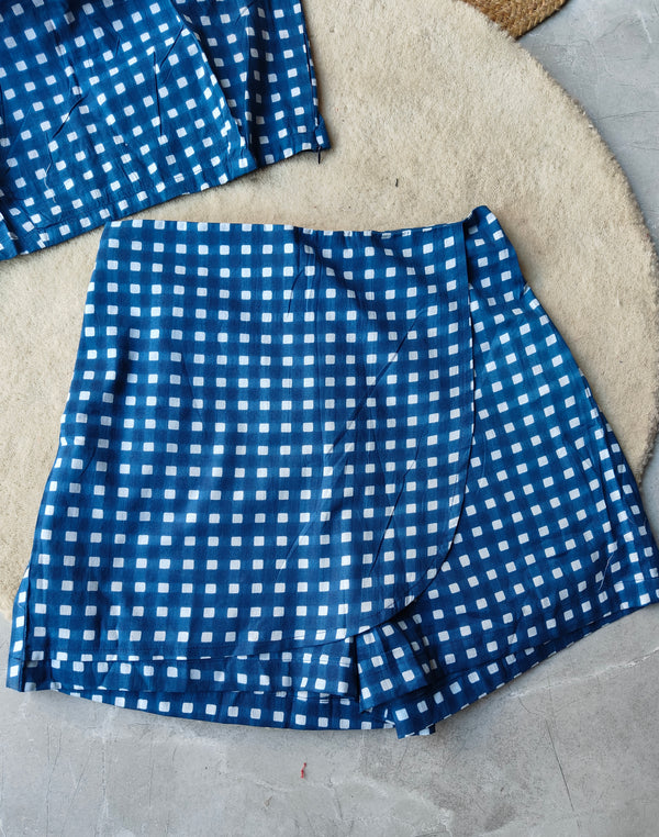 Ghingham Blue Skorts