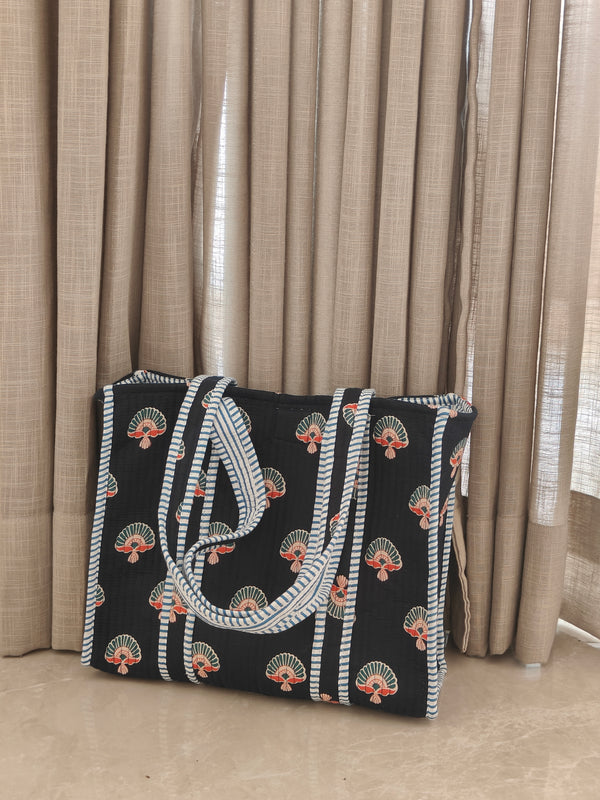 Fanfare Indigo Tote (Small with magnetic closure)