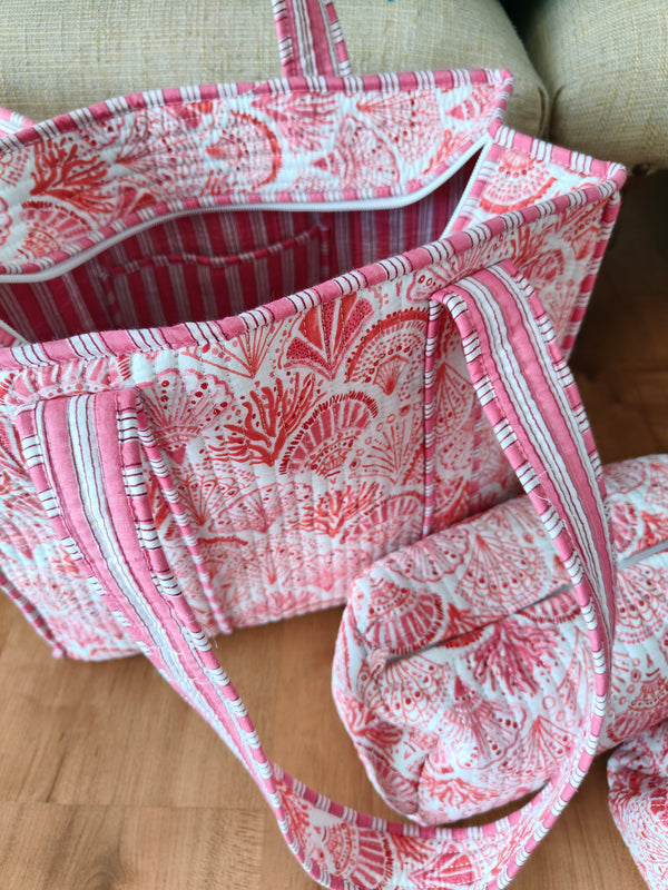 In a Nutshell Pink Tote -  Zipper