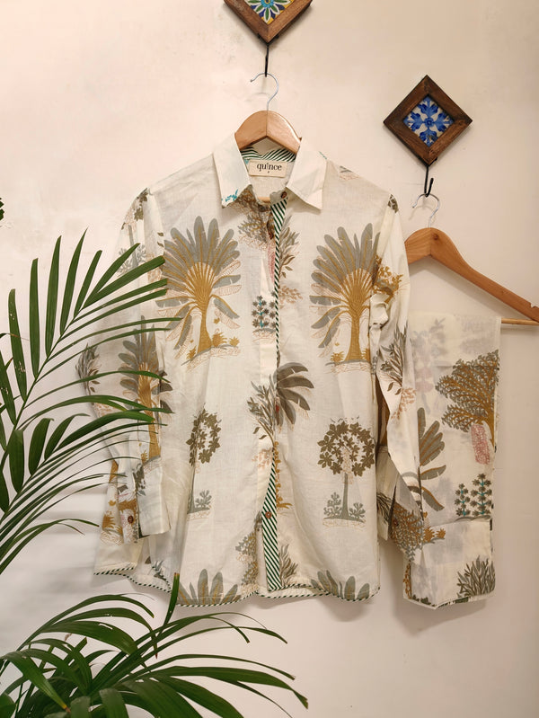 Exotic Cream Palm Coord Set (Set of 2)