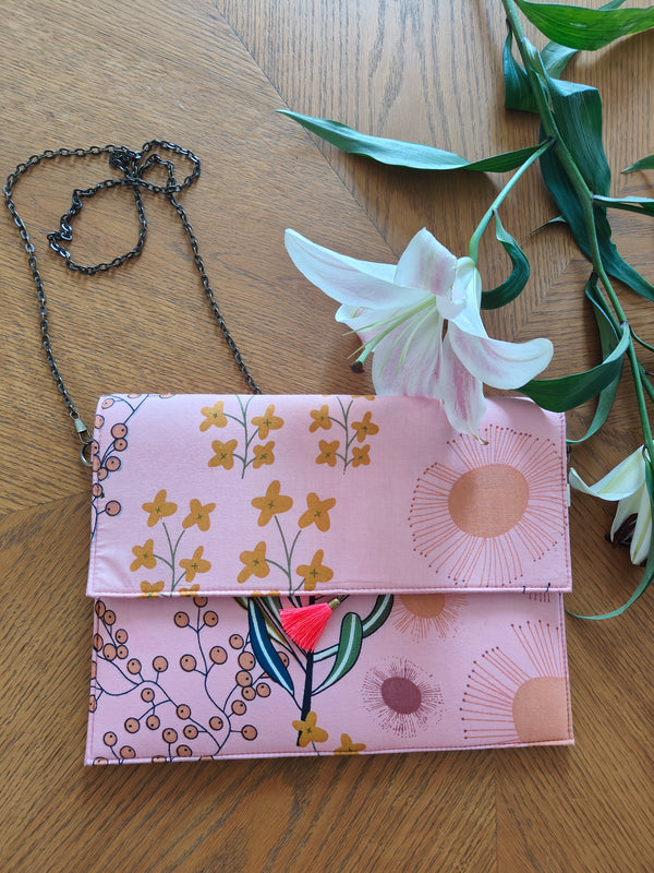 Peppy Meadows Pink Sling Clutch