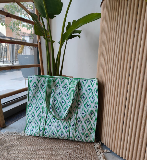 Green Diamond Tote Bag