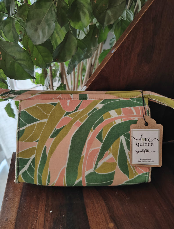 Blushing leaves vanity pouch