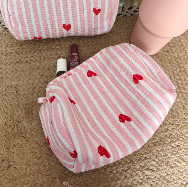 Heartbeat Pink Toiletry Pouch (Single Pc)
