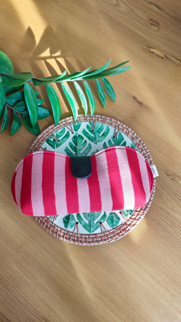 Pink Stripes Eyewear Case