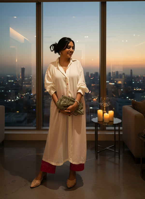 Ivory Pearl Long Shirt