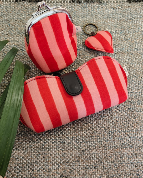 Pretty in Pink Accessories Set – Coin Purse, Eyewear Case &  Keychain (set of 3)
