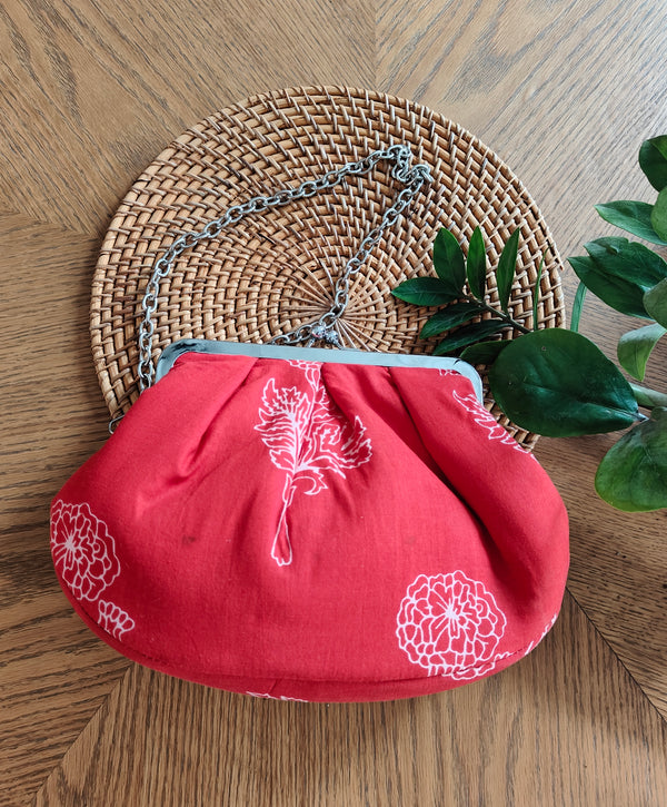 Rose Noir Clutch with Sling (Red)