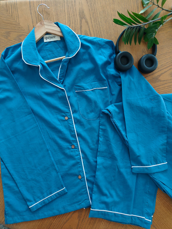 Breezy Blue Solid Pj Set