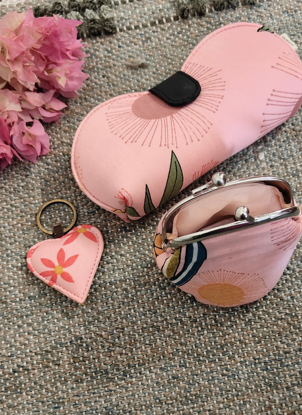 Peppy Pink Meadows Accessories Set – Coin Purse, Eyewear Case &  Keychain (Set of 3)