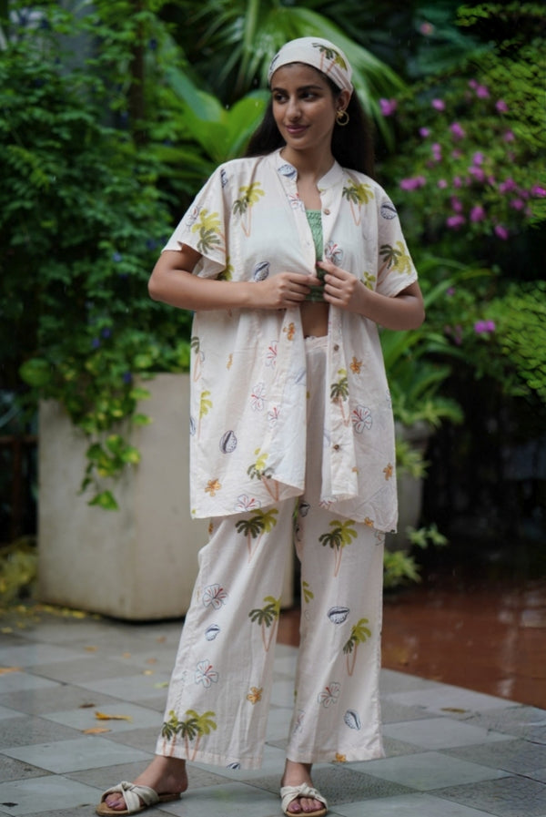 Beachwalk Coord  Set  with Kaftan Style Shirt (Set of 2)