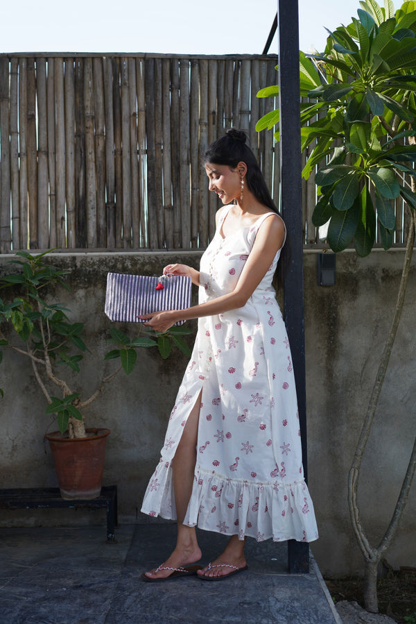 Sea Treasures Fit n Flared Dress- Crimson