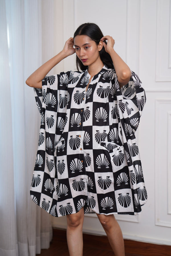 Ebony & Ivory Shell Kaftan Shirt